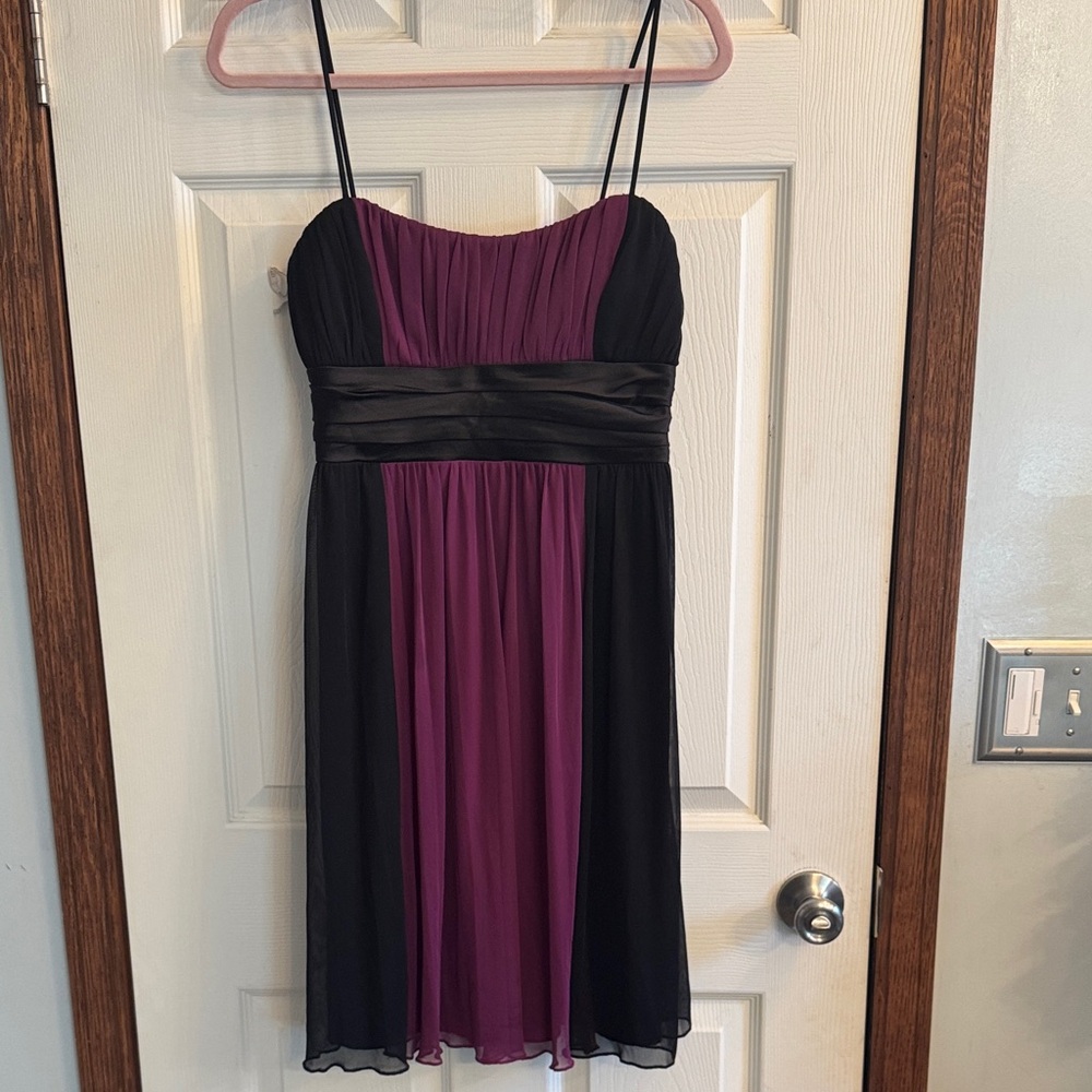 City Triangles Black and Purple Mini Dress